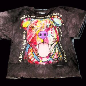 2XL 3DTees T-Shirt Abstract with very real looking eyes Pit Bull Street-Art